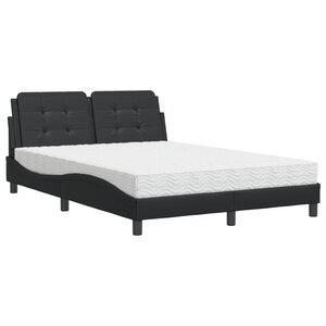 vidaXL Cadre de lit sans matelas Zadar noir 140x190 cm similicuir