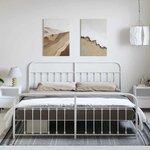vidaXL Cadre de lit métal sans matelas et pied de lit blanc 183x213 cm