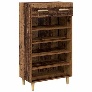 vidaXL Cabinet à chaussures avec tiroir Bois ancien 60 x 35 x 105 cm