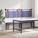 vidaXL Tête de lit suspendue Avec lumière LED Bleu denim PU antique