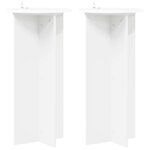 vidaXL Support de Plante 2 pièces Blanc Ø40 x 80 cm Bois d'ingénierie