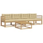 vidaXL Ensemble de canapés d'extérieur 4 pc Blanc et Beige