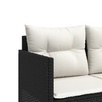 vidaXL Salon de jardin 5 Pièces avec coussins noir résine tressée
