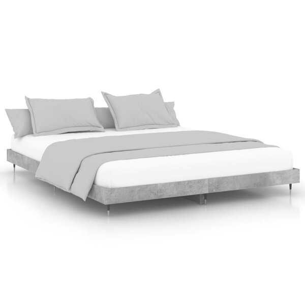 vidaXL Cadre de lit sans matelas gris béton 200x200 cm