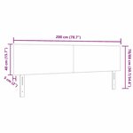 vidaXL Tête de lit avec tête de lit Gris foncé 200 cm Cuir synthétique