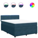 vidaXL Sommier à lattes de lit et matelas bleu 140x190 cm velours