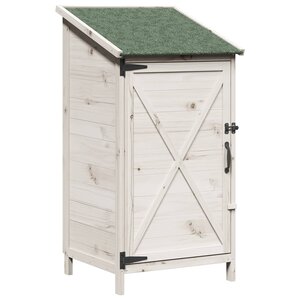 vidaXL Abri de jardin Blanc 59 5 x 56 x 113 5 cm Bois de Sapin Massif