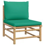 vidaXL Salon de jardin 10 Pièces avec coussins vert bambou