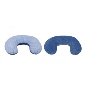 Coussin C d allaitement bleu à crreaux bleu