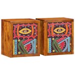 vidaXL Armoires de chevet   2 pièces  35 x 30 x 40 cm en bois massif d'acacia