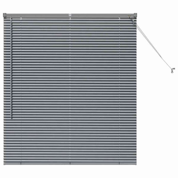 vidaXL Store de Fenêtre avec des rideaux Manuel Gris foncé Aluminium
