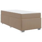 vidaXL Cadre de lit avec matelas Cappuccino 90 x 200 cm tissu