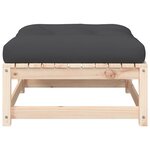 vidaXL Repose-pieds de jardin avec coussins lot de 2 bois pin massif