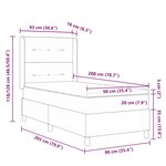 vidaXL Lit à ressorts avec matelas gris foncé 90 x 200 cm en tissu