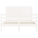 vidaXL Cadre de lit sans matelas blanc 140x190 cm bois massif