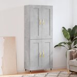vidaXL Buffet haut Gris béton 69 5x34x180 cm Bois d'ingénierie