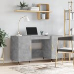 vidaXL Bureau gris béton 140x50x75 cm bois d'ingénierie