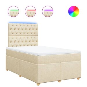 vidaXL Sommier à lattes de lit avec matelas crème 120x190 cm tissu