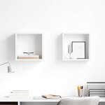 vidaXL Étagères cube murales 2 Pièces Blanc 30x15x30 cm