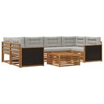vidaXL Ensemble de canapés d'extérieur 7 pc Naturel et gris clair
