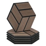 5 Panneaux muraux 30x26 hexagone marron bois