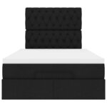 vidaXL Cadre de lit ottoman avec matelas noir 120x200cm tissu