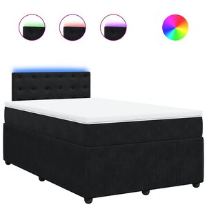 vidaXL Sommier à lattes de lit avec matelas noir 120x190 cm velours