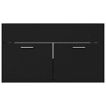 vidaXL Armoire d'évier avec lavabo intégré Noir Aggloméré