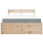vidaXL Lit avec tiroirs et matelas 120x190 cm bois massif de pin