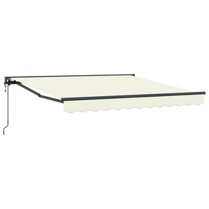 vidaXL Auvent Rétractable Crème 350 x 250 cm Polyester et métal