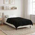 vidaXL Duvet d'été simple Matelassé Noir 135 x 220 cm Microfibre