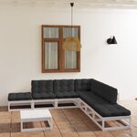 vidaXL Salon de jardin 8 Pièces avec coussins Bois de pin massif