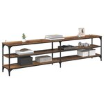 vidaXL Meuble TV Bois Ancien 200 x 30 x 50 cm Bois d'ingénierie et fer