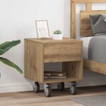 vidaXL Table de chevet 2 Pièces Chêne artisanal 40 5 x 40 x 48 cm