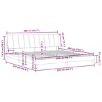 vidaXL Cadre de lit sans matelas Hanko gris clair 200x200 cm velours