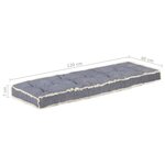 Vidaxl coussin de canapé palette bleu 120x40x7 cm