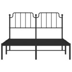 vidaXL Cadre de lit métal sans matelas avec tête de lit noir 140x200cm