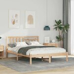vidaXL Cadre de lit Marron 120 x 200 cm Bois massif en pin