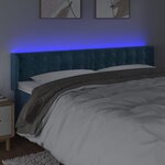 vidaXL Tête de lit à LED Bleu foncé 183x16x78/88 cm Velours