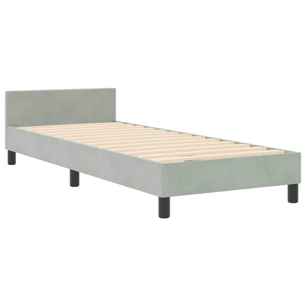 Lit vidaXL Gris clair 80x200 cm Velours
