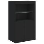 vidaXL Buffet avec lumières LED noir 202x37x100 cm