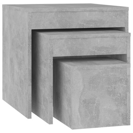 vidaXL Tables gigognes 3 Pièces Gris béton Aggloméré