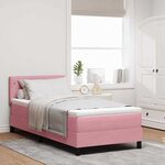 vidaXL Lit à ressorts avec matelas Rose 90 x 200 cm Velours
