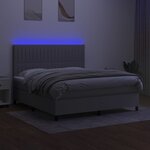 vidaXL Sommier à lattes de lit et matelas et LED Gris clair 160x200 cm