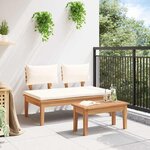 vidaXL Banc de jardin 2 Pièces Marron Teck massif