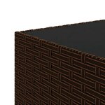 vidaXL Salon de jardin 3 Pièces avec coussins marron résine tressée