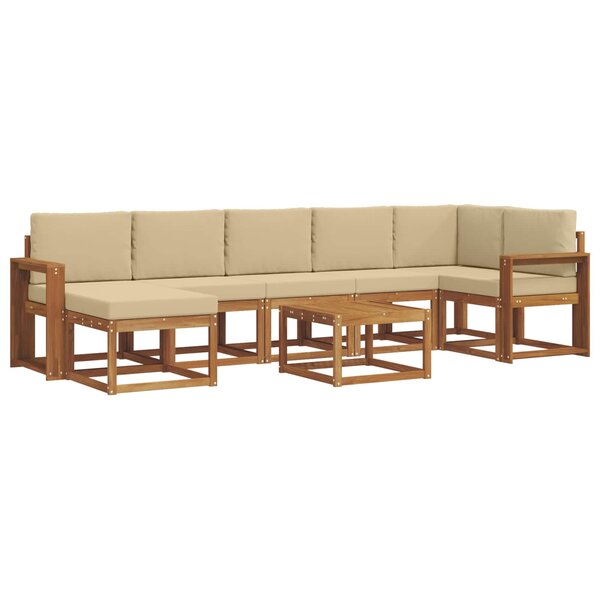 vidaXL Ensemble de canapés d'extérieur 8 Pièces Naturel et Beige
