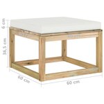Vidaxl salon de jardin 7 pièces avec coussins bois de pin imprégné