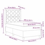 vidaXL Lit à Ressorts avec Matelas LED Bleu 90 x 200 cm Velours