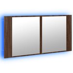 vidaXL Armoire à miroir à LED de bain chêne marron 90x12x45 cm